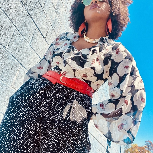 Tops - Handmade floral print wrap blouse size small